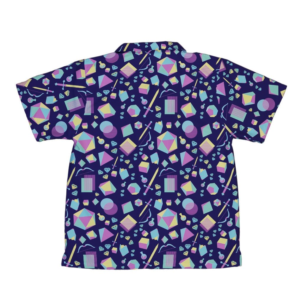 Tabletop RPG Weapons Items Purple Blue Dnd Youth Hawaiian Shirt - YXS - -