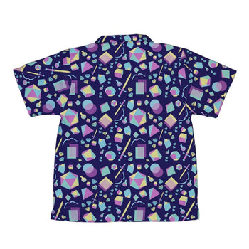 Tabletop RPG Weapons Items Purple Blue Dnd Youth Hawaiian Shirt - YXS - -