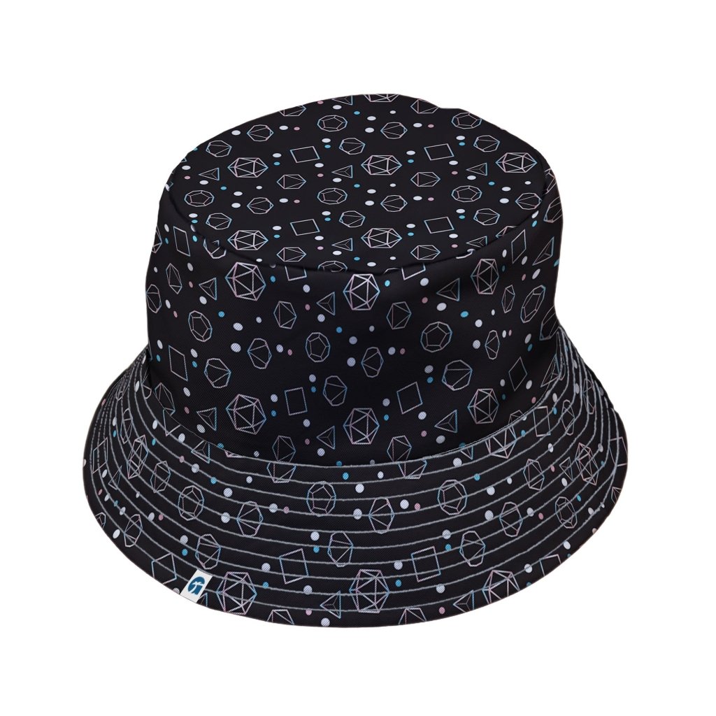 Trans Pride Flag DND Dice Bucket Hat - M - Black Stitching - -