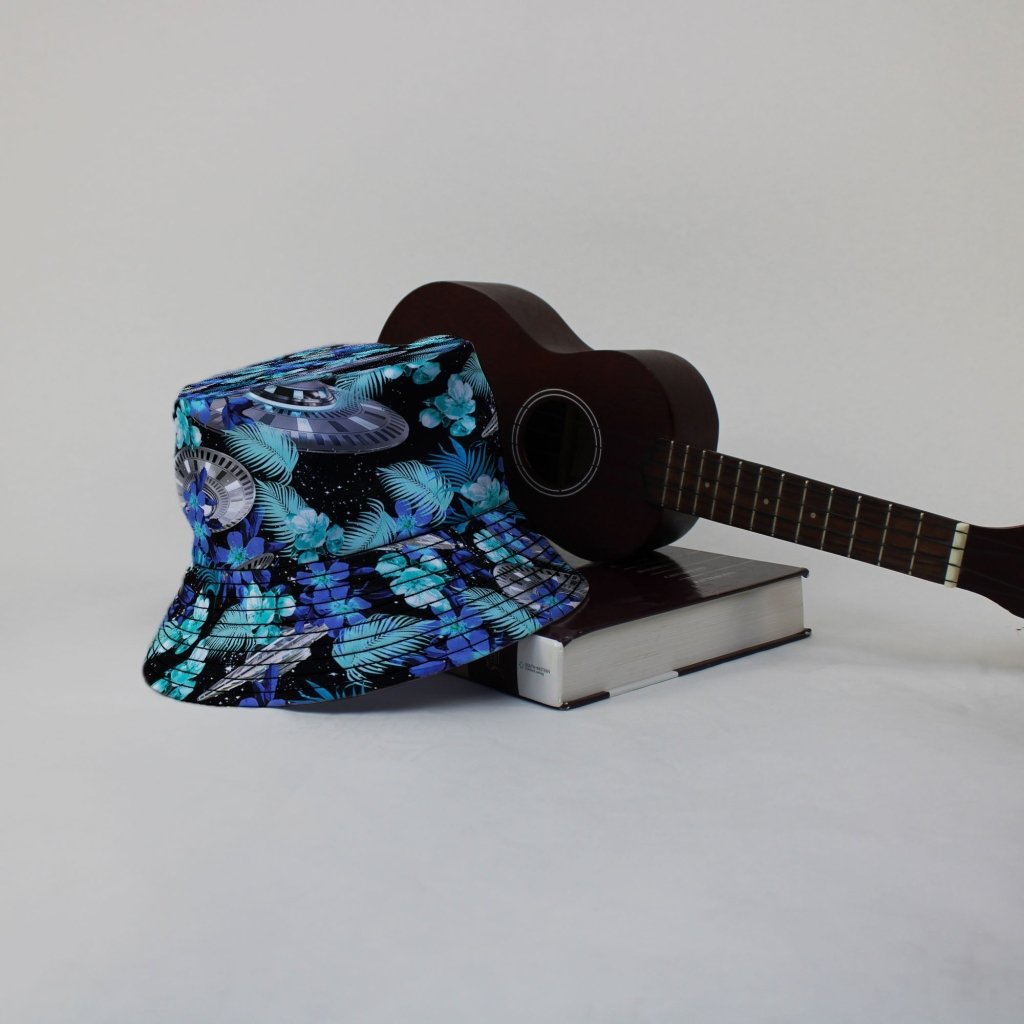 Tropical UFO Space Bucket Hat - M - Black Stitching - -