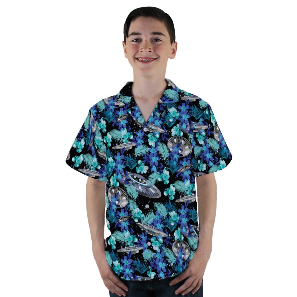 Tropical UFO Space Youth Hawaiian Shirt - YL - -
