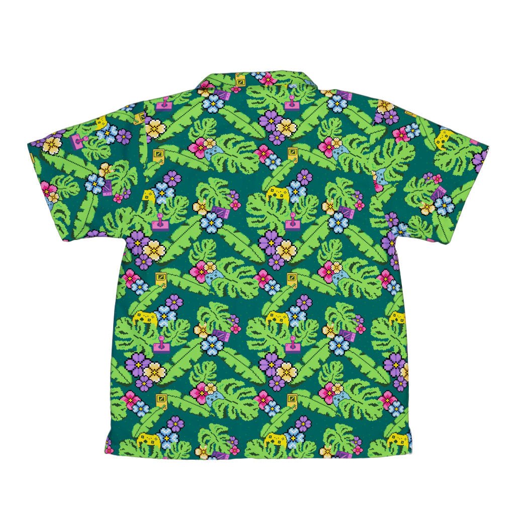 Tropical Video Game Pixels Youth Hawaiian Shirt - YXS - -