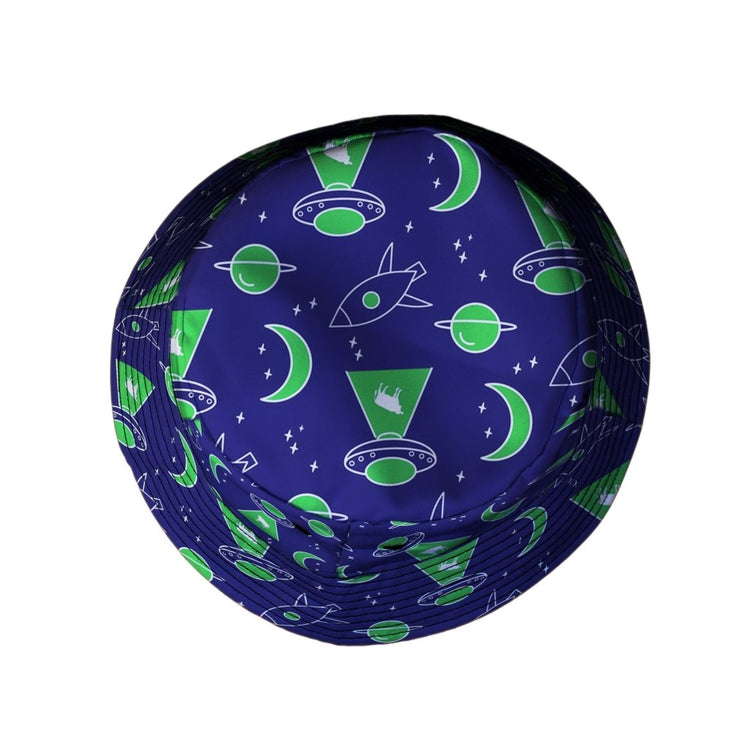UFO Cow Abduction Bucket Hat - M - Black Stitching - -