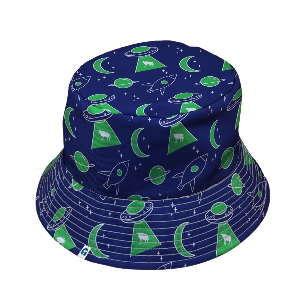 UFO Cow Abduction Bucket Hat - M - Black Stitching - -