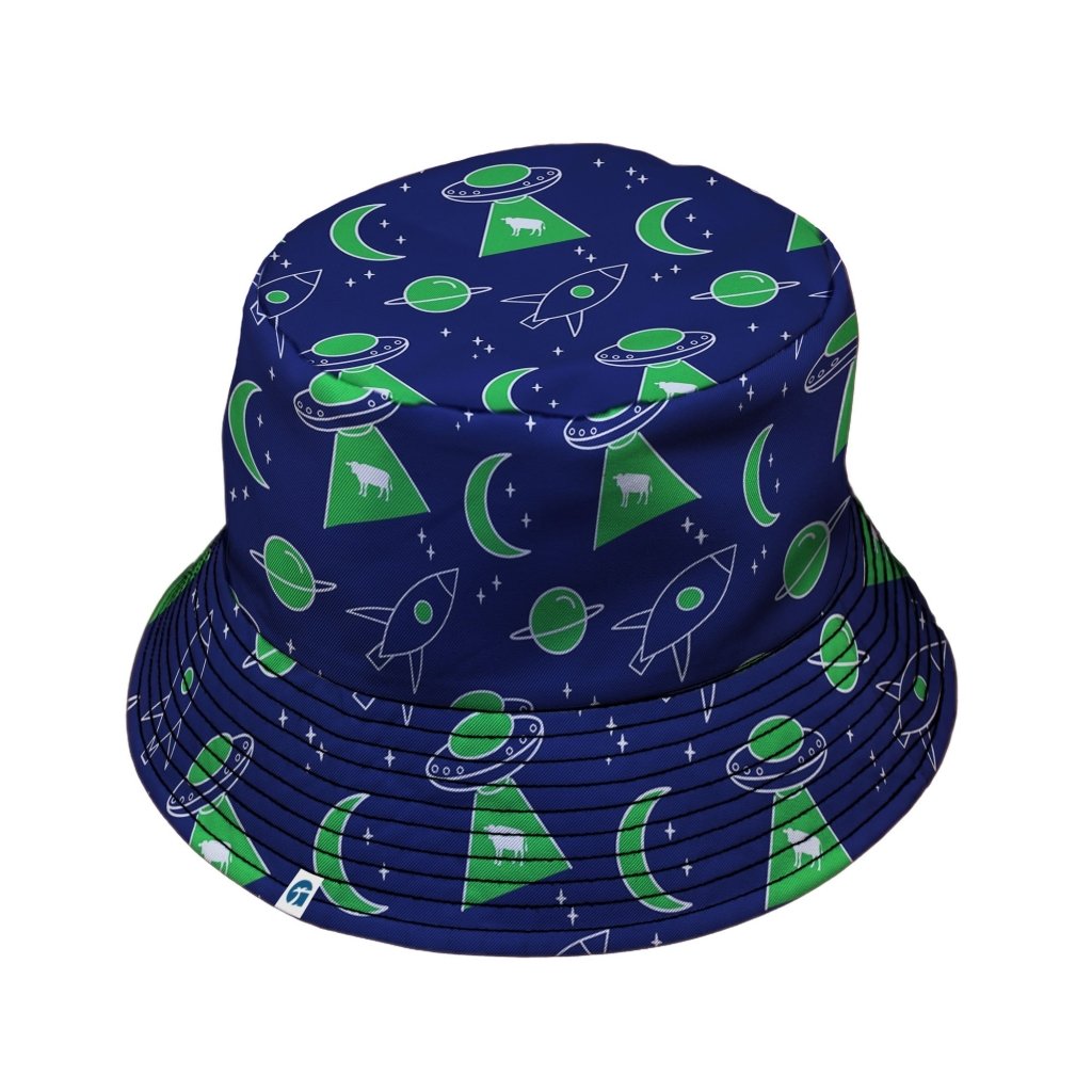 UFO Cow Abduction Bucket Hat - M - Grey Stitching - -
