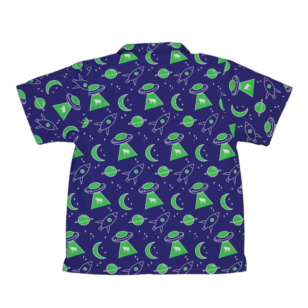 UFO Cow Abduction Youth Hawaiian Shirt - YXS - -