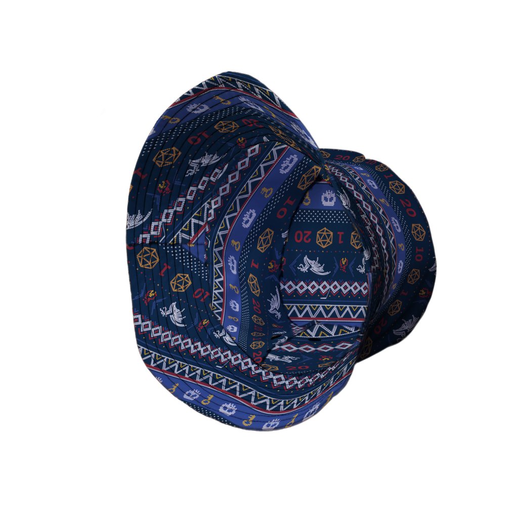 Ugly Christmas Sweater DND Adventure Bucket Hat - M - Grey Stitching - -