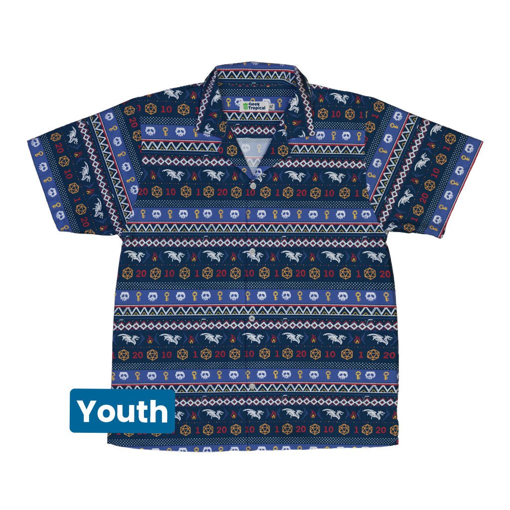 Ugly Christmas Sweater DND Adventure Youth Hawaiian Shirt - YXS - -