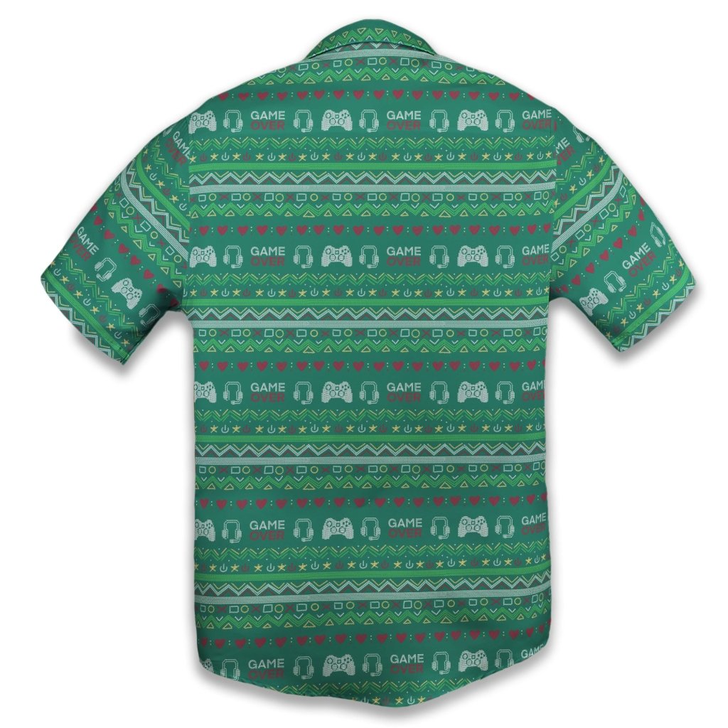 Ugly Christmas Sweater Gamer Button Up & Hawaiian Shirt Geek Tropical