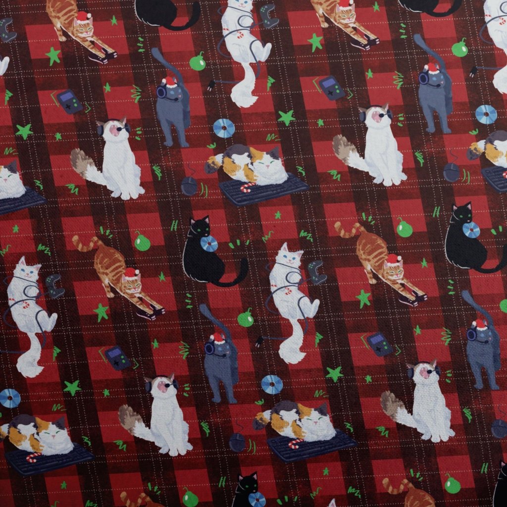Video Game Cats Christmas Button Up Shirt - XS - Button Down Shirt - No Pocket -