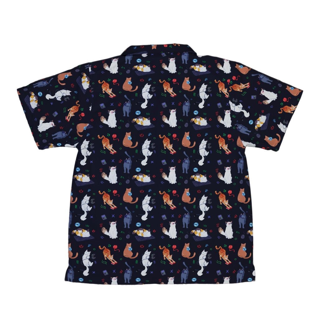 Video Game Cats Dark Youth Hawaiian Shirt - YXS - -