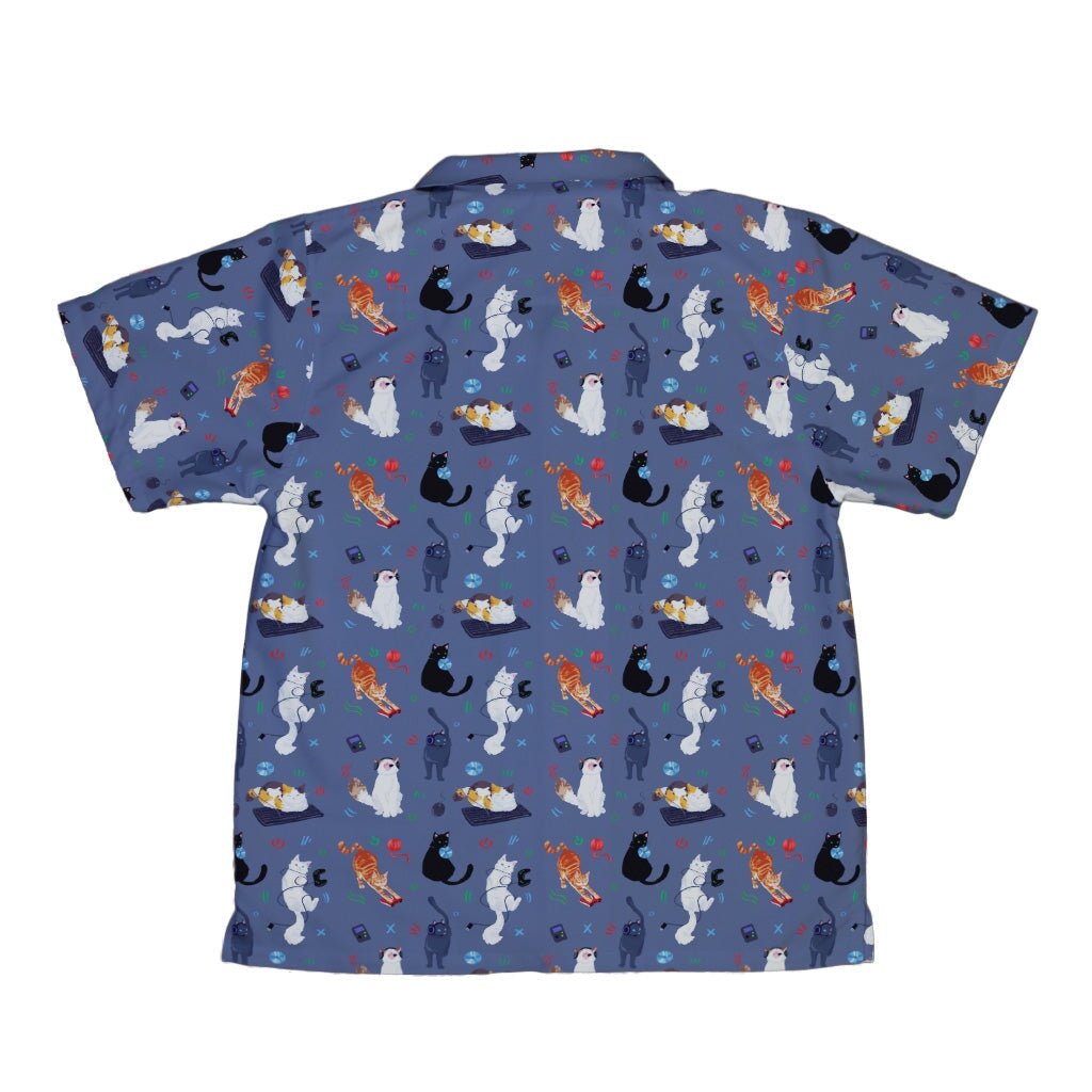 Video Game Cats Light Youth Hawaiian Shirt - YXS - -