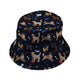 Video Game Dogs Dark Bucket Hat - M - Grey Stitching - -