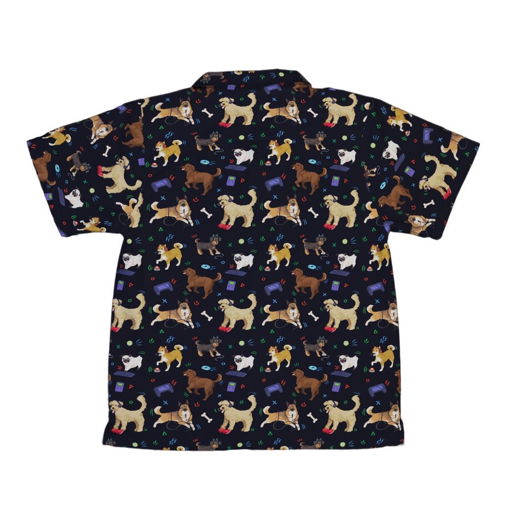 Video Game Dogs Dark Youth Hawaiian Shirt - YXS - -