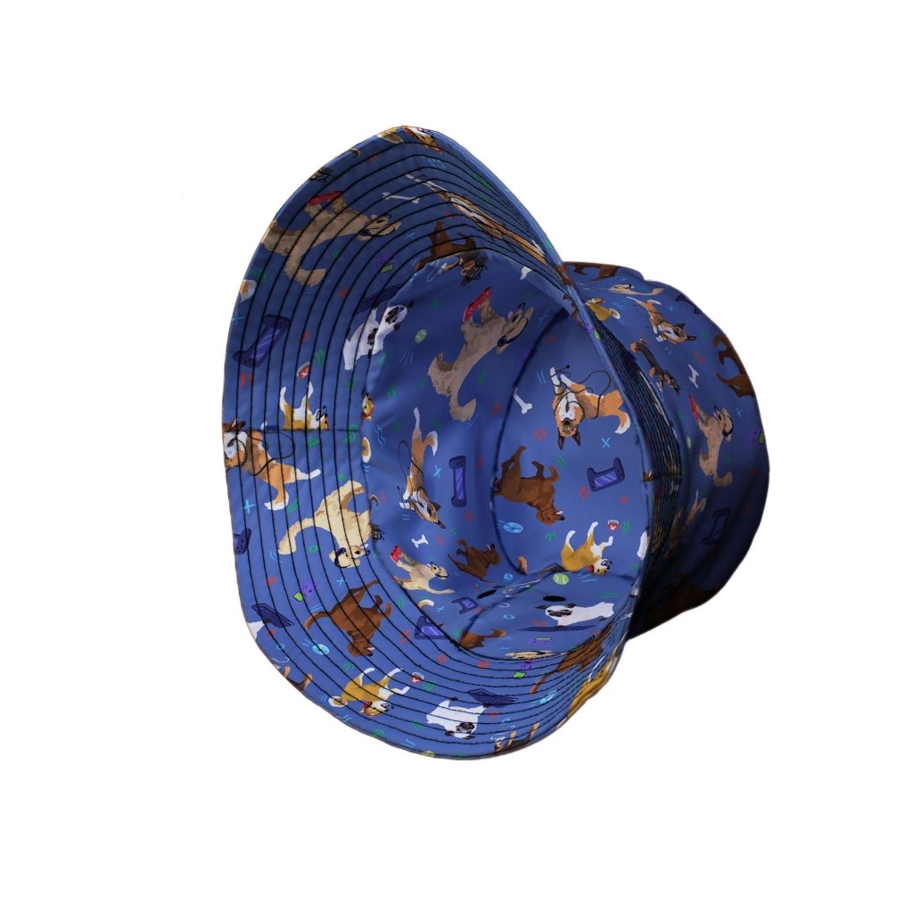 Video Game Dogs Light Bucket Hat - M - Black Stitching - -