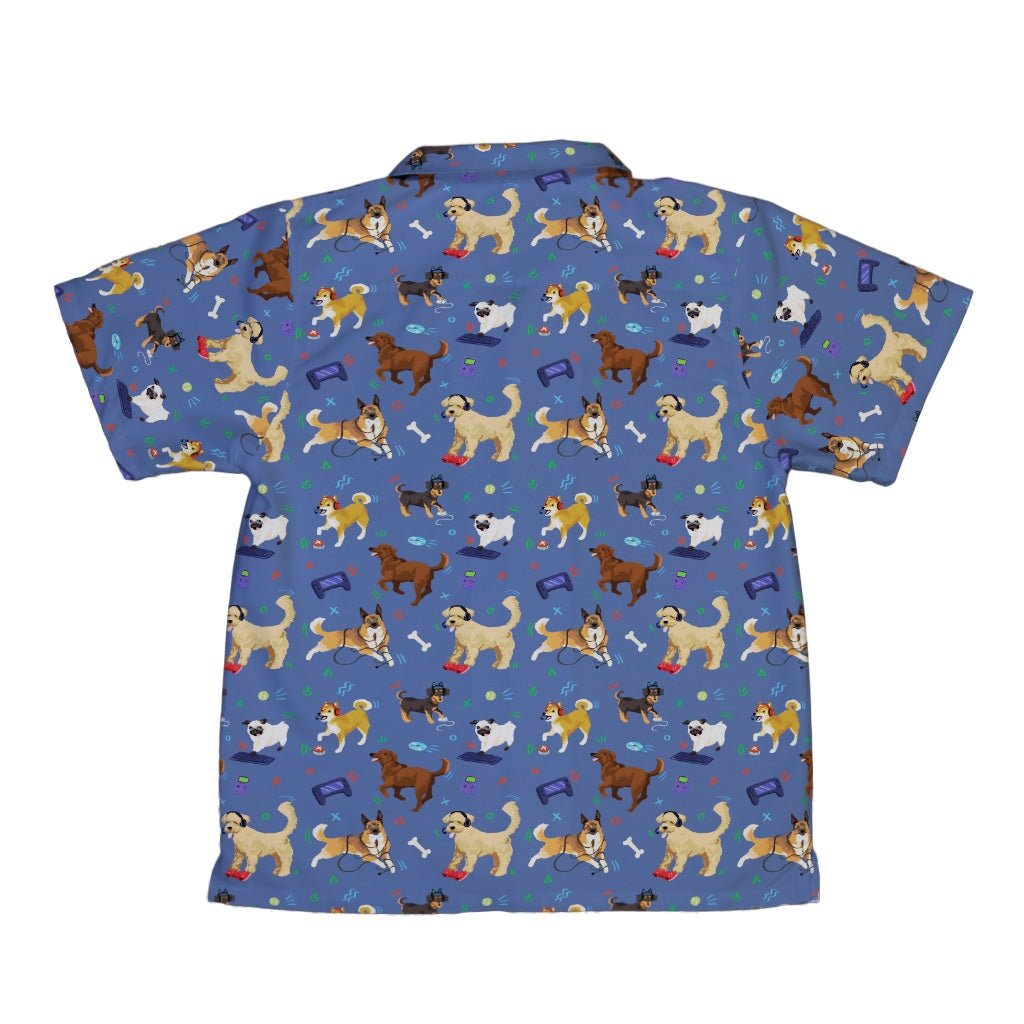 Video Game Dogs Light Youth Hawaiian Shirt - YXS - -