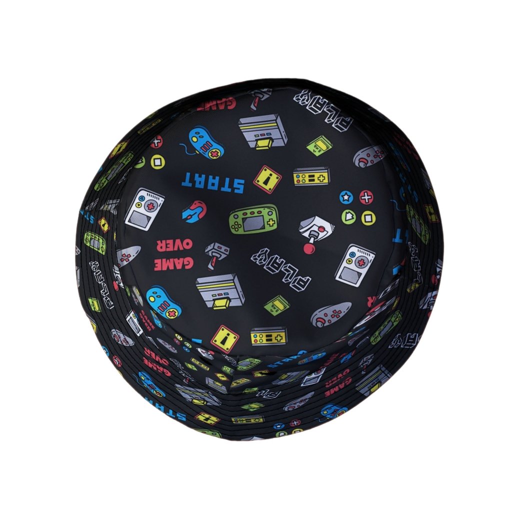 Video Gamer Black Video Game Bucket Hat - M - Black Stitching - -