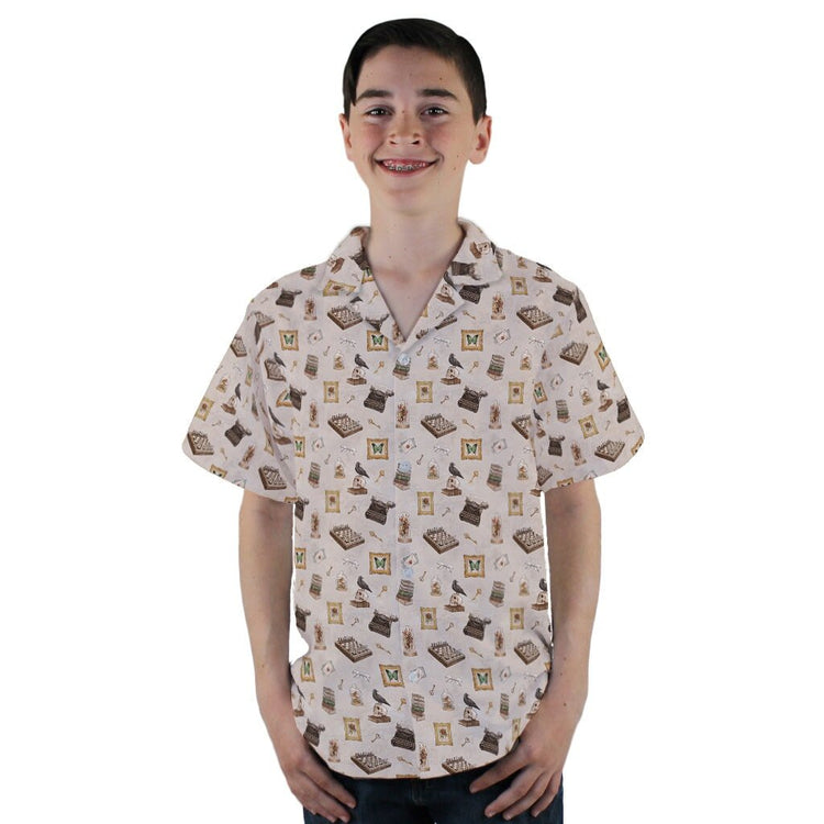 Vintage Gothic Library Youth Hawaiian Shirt - YL - -
