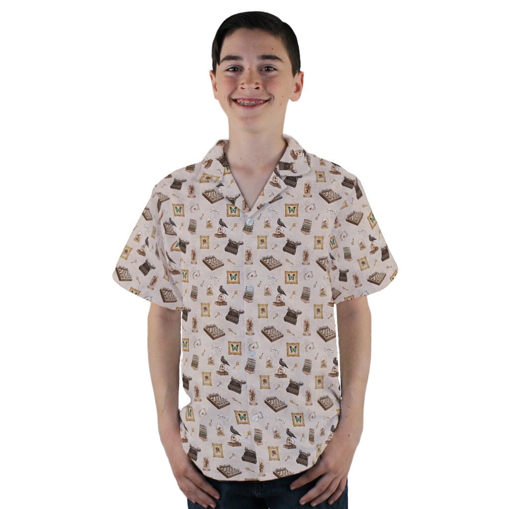Vintage Gothic Library Youth Hawaiian Shirt - YL - -