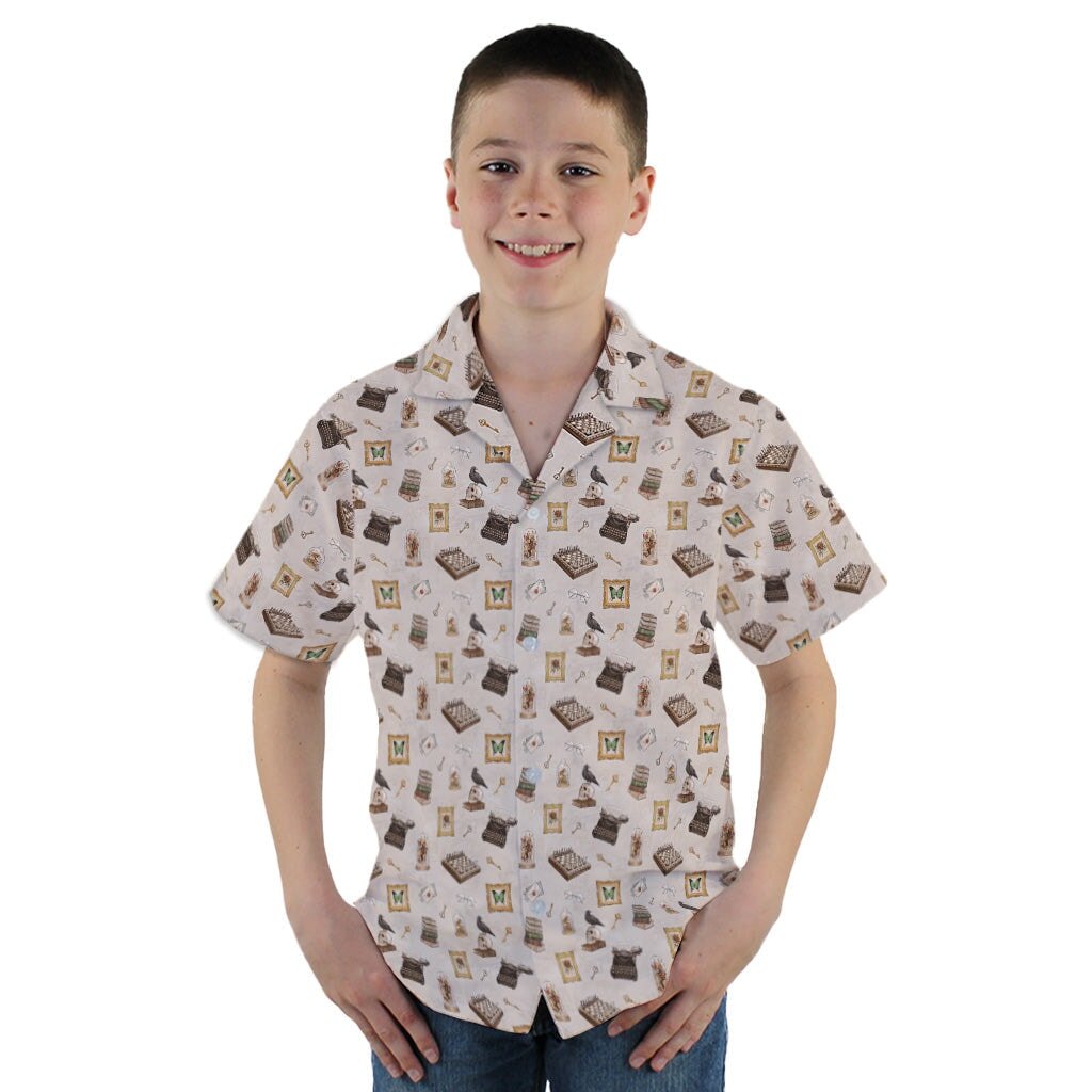 Vintage Gothic Library Youth Hawaiian Shirt - YM - -