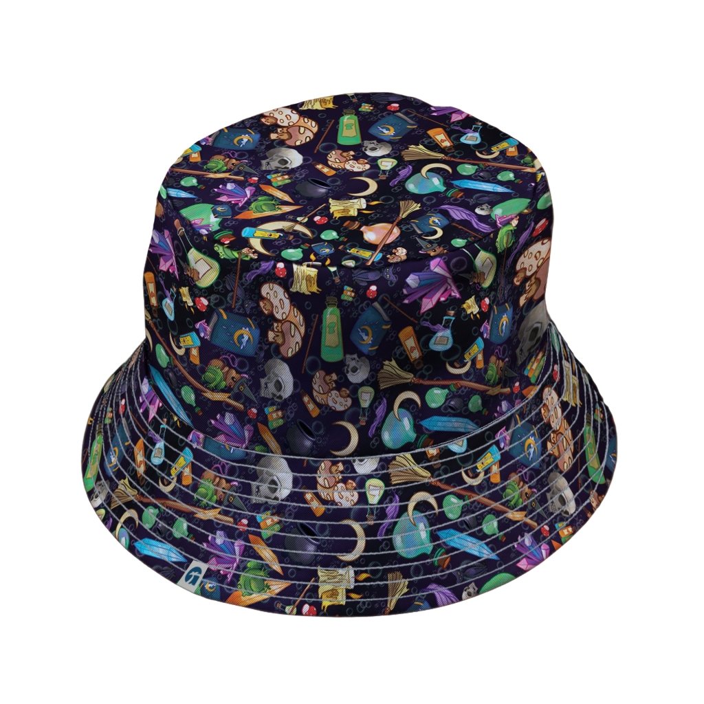 Witches Potion Brew Bucket Hat - M - Grey Stitching - -