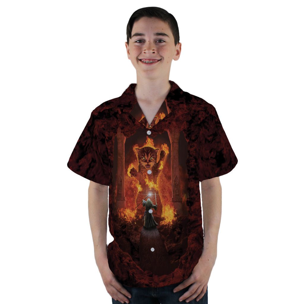 You Shall Not Pass Cat Youth Hawaiian Shirt - YL - -